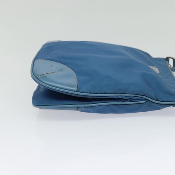 PRADA Shoulder Bag Nylon Blue Silver - Picture 5 of 12